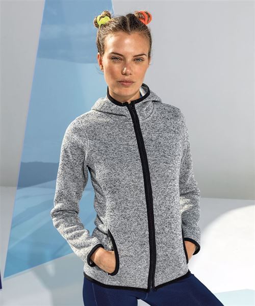 Running Fitness Gym Workout TriDri Women's Melange Knit Fleece Jacket TR081 